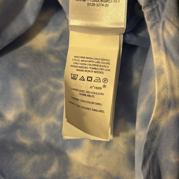 Polo Ralph Lauren Men’s XL Short Sleeve Button Down Shirt Blue Tie Dye Casual - Picture 6 of 10